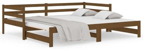 Dormeuse Estraibile Miele 2x(90x190) cm Legno Massello di Pino