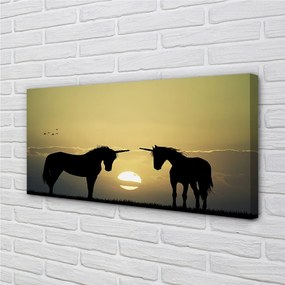 Quadro su tela Sunness Field of unicorns 100x50 cm