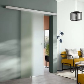 Sistema scorrevole MELI in alluminio argento anodizzato per anta in legno, L 186 x H 6.5 cm