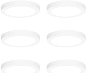 Set di 6 faretti da incasso o superficie bianchi 18 cm incl. LED Dimmerabile a 3 livelli per luce calda - Trans
