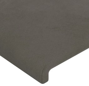 Testiera ad orecchio grigio scuro 83x23x78/88 cm in velluto