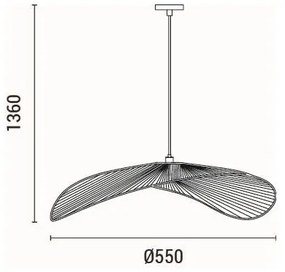 Lampadario a sospensione con filo CALYPSO 1xE27/15W/230V bambù