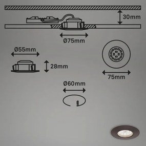 Briloner 7295-031-SET 3x Lampada LED dimmerabile da bagno LED/6,5W/230V IP44