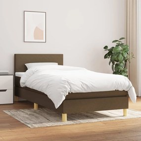 Giroletto A Molle Con Materasso Marrone Scuro 90x190cm Tessuto /
