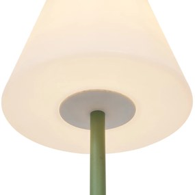 Lampada da terra per esterni verde con paralume bianco IP65 - Virginia