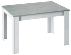 Tavolo allungabile da pranzo rettangolare in legno 140-190x90 cm Kendra Cemento/Bianco