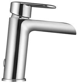 Rubinetto per lavabo a canna media getto a cascata d'acqua ICONE cromato lucido SENSEA H 16 cm