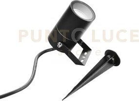 Proiettore akron nero con picchetto 1 luce attacco gu10 ip65 10x6cm