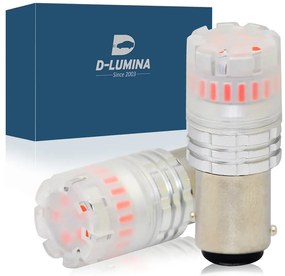 Lampada Led 1157 BAY15D P21/5W Canbus Rosso 12V No Errore IP67 Illuminazione 360 Gradi