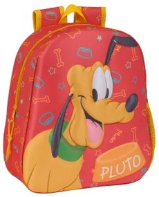 Zaino per Bambini 3D Clásicos Disney Pluto Arancio 27 x 33 x 10 cm