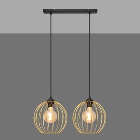 Lampadario a sospensione con filo MERCURE 2xE27/15W/230V oro/nero