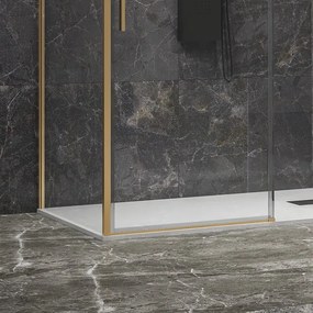 Box doccia oro satinato 90x120 scorrevole e fisso vetro 6mm altezza 200h | KLA-4000G - KAMALU