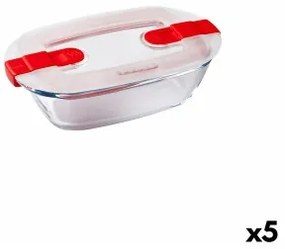 Porta pranzo Ermetico Pyrex Cook  Heat Rettangolare 400 ml 17 x 10 x 5 cm Trasparente Vetro (5 Unità)