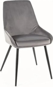 Sedia imbottita Cobe velluto grigio Blu14