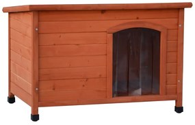 Cuccia Per Cani Ingresso İn Plastica Bungalow Naturale 85x57x59cm /