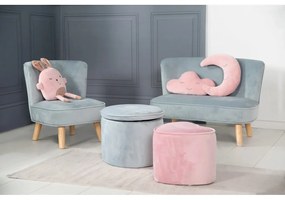 Pouf per bambini in velluto azzurro Lil Sofa - Roba