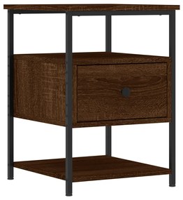Comodini 2 pz rovere marrone 40x42x56 cm in legno multistrato
