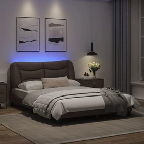 Giroletto con luci led marrone 140x200 cm in similpelle