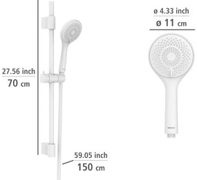 Set doccia bianco in acciaio inox 70 cm Watersaving - Wenko