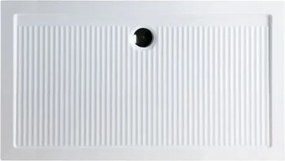 Piatto doccia rettangolare 80x100 slim cm H 6,5 cm porcellana bianco Ferdy