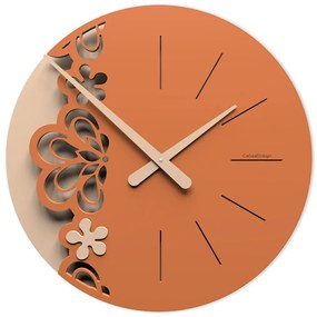 Calleadesign Orologio da parete Merletto grande color terracotta