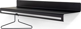 Attaccapanni da parete nero in metallo con scaffale 120 cm Sway – Spinder Design