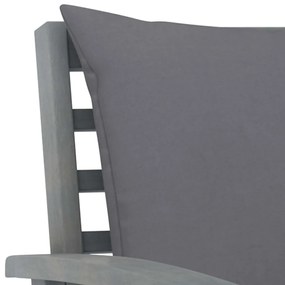 Panca da giardino 120 cm cuscino grigio scuro legno di acacia