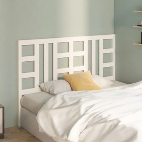 Testiera per letto bianca 156x4x100 cm legno massello di pino