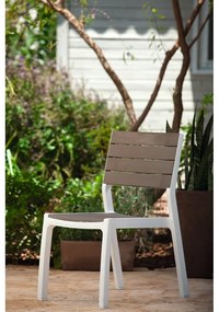 Sedia da giardino in plastica bianco-marrone Harmony - Keter
