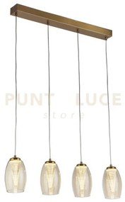 Cyclone 4lt bar pendant - metallo bronzo e bicchiere da champagne