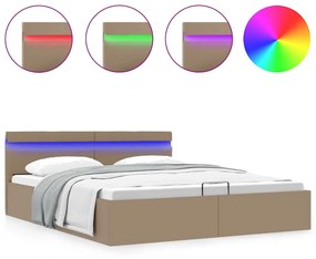 Giroletto Idraulico Con Led Cappuccino Similpelle 160x200cm /