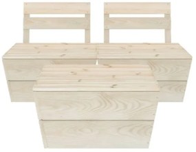 Set Divani da Giardino su Pallet 3 pz in Legno Abete Impregnato