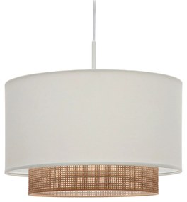 Kave Home - Paralume per lampada da soffitto Erna in bambù finitura naturale e bianca Ø 40 cm