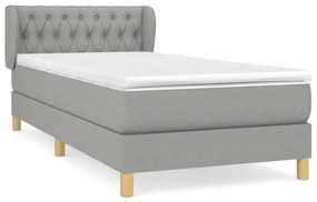 Giroletto a molle con materasso grigio chiaro100x200 cm tessuto