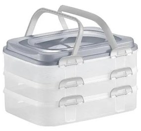 Box da picnic 3 piani con manici/grigio