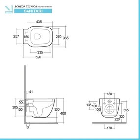 Coppia sanitari sospesi Rak serie One in ceramica con copriwc soft-close