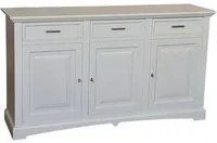 Madia credenza 3 porte legno shabby bianco 170x46x96 - Mobili 2G