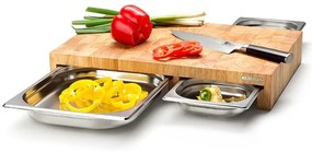 Continenta C4028 - SET 1x Tagliere da cucina 50 x 32,5 cm + 3x ciotole in gomma fig