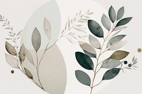 Quadro su tela – Piantine boho in cerchio