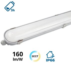 Plafoniera LED 150cm 55W IP66 CCT - con driver Osram Icutronic - con Kit di Emergenza Integrato Colore Bianco Variabile CCT
