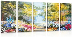 Quadri 5 pezzi – Pittura a olio di paesaggio