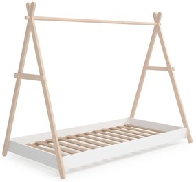 Letto per bambini in legno di pino bianco/naturale 90x200 cm Trufa - Marckeric