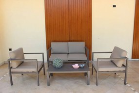 AULUS - salotto da giardino in alluminio 4 posti