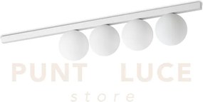 Binomio lampadario a soffitto 4 luci attacco g9 bianco