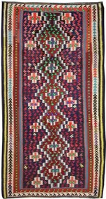 Kilim Tappeto 310 x 160 Blu (Iran) Tessuto A Mano