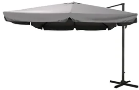 Ombrellone 3x4 In Alluminio Orientabile A Braccio Decentrato Con Flap Grigio