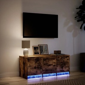 Mobile porta tv con led rovere fumo 97x34x40 cm in truciolato