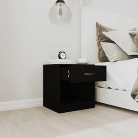 Comodini 2 pz con cassetto neri