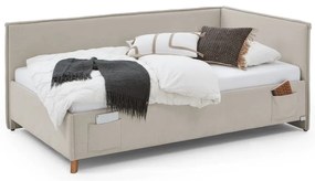 Letto da bambini con sponde beige imbottito con contenitore con rete inclusa 90x200 cm Fun – Meise Möbel