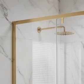 Kamalu - Box doccia 90x150 telaio colore oro scorrevole vetro 8mm  | KSA5000G